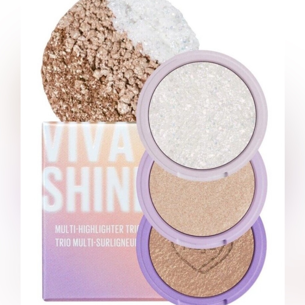 NEW  Kaja Viva Shine Multi Highlighter Trio 3 Shades